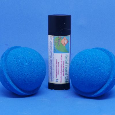 small bath bomb scented with coconut cream fragrance oil